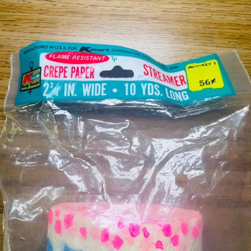 VTG Kmart Crepe Paper Streamer Happy Birthday‎ 2¾